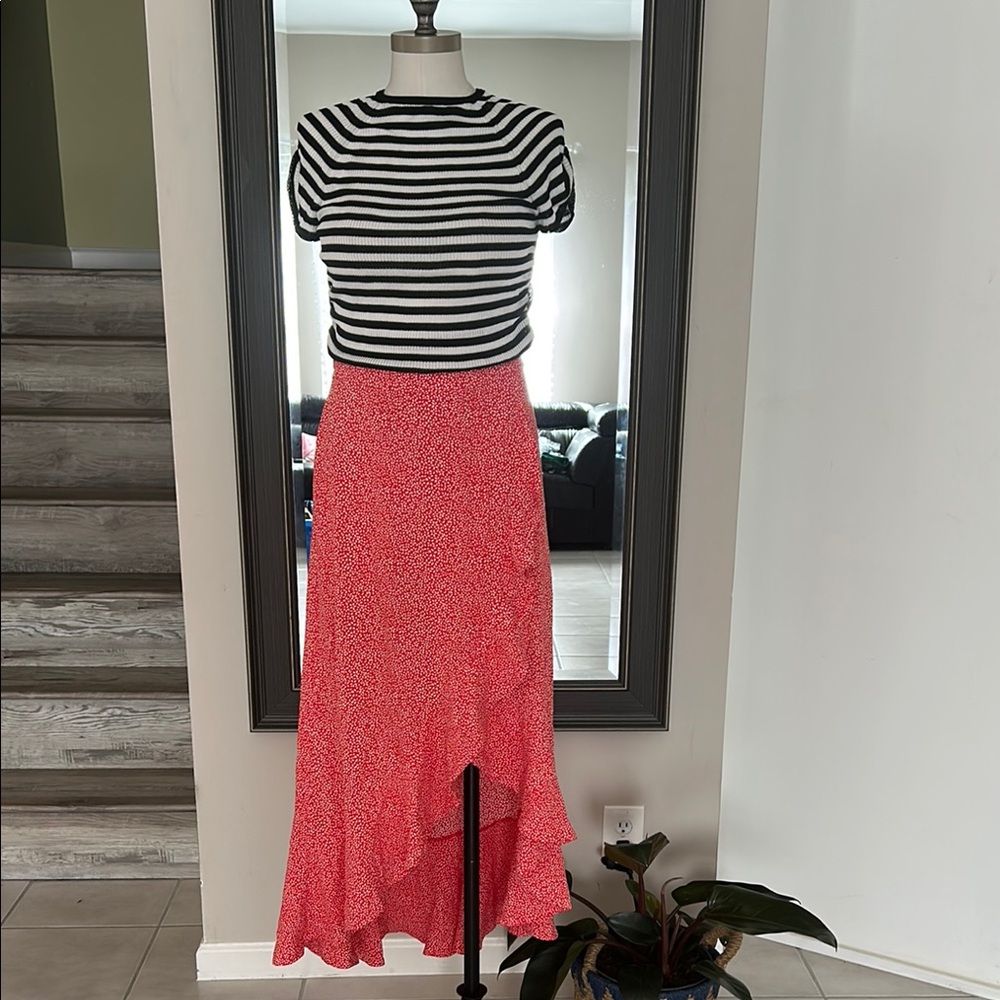 & other stories floral maxi wrap skirt size 2